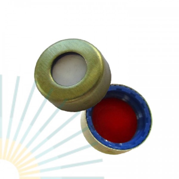 9 mm PP KG-Kappe, blau, m. Loch, aufmontierte magn. Kappe, silber, Silicon weiß/PTFE rot