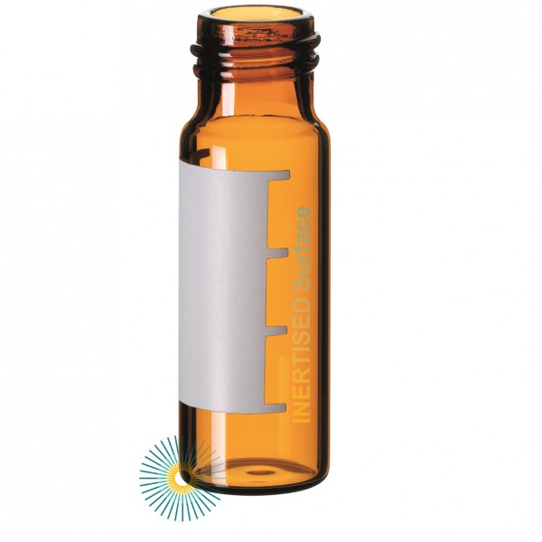 4ml Screw Neck Vial silanized (IS-1) ND13, brown, fil. &amp; labelling lines, inert. surface