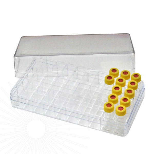 Vial-Box (L x B x H, 142 x 74 x 40), for 50 pcs of vials (max high 32 mm, max MD 12 mm)