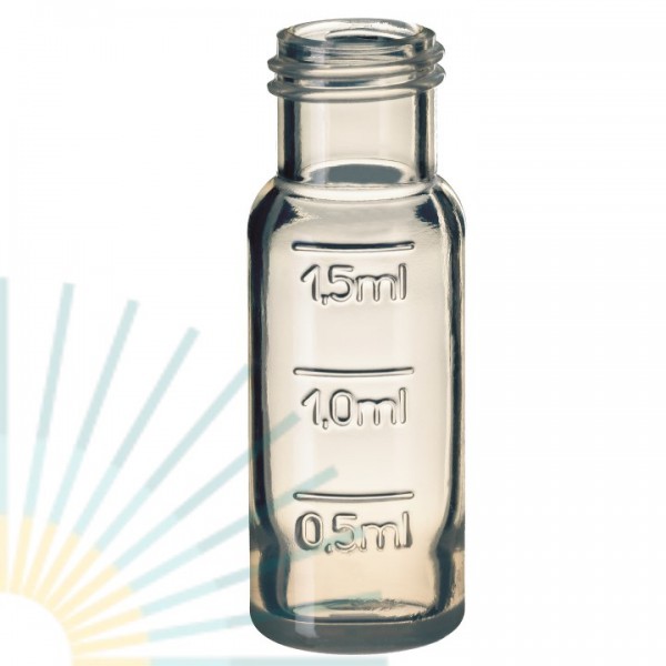 1,5ml PP-Kurzgewindeflasche, 32 x 11,6mm, transparent, mit Füllmarkierungen