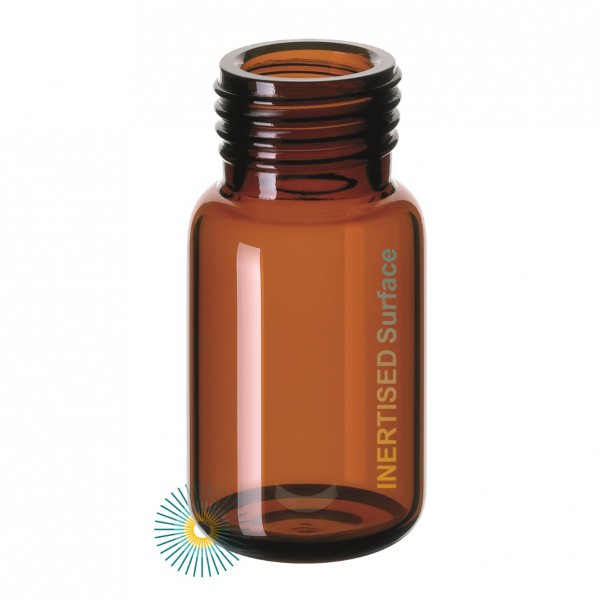 10ml Precision Screw Neck Vial silanized (IS-1), amber, flat bottom (f. magnet. SC), inert. Surface