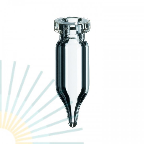 0,9ml Rollrand-Mikroflasche, 32 x 10mm, Klarglas, konisch